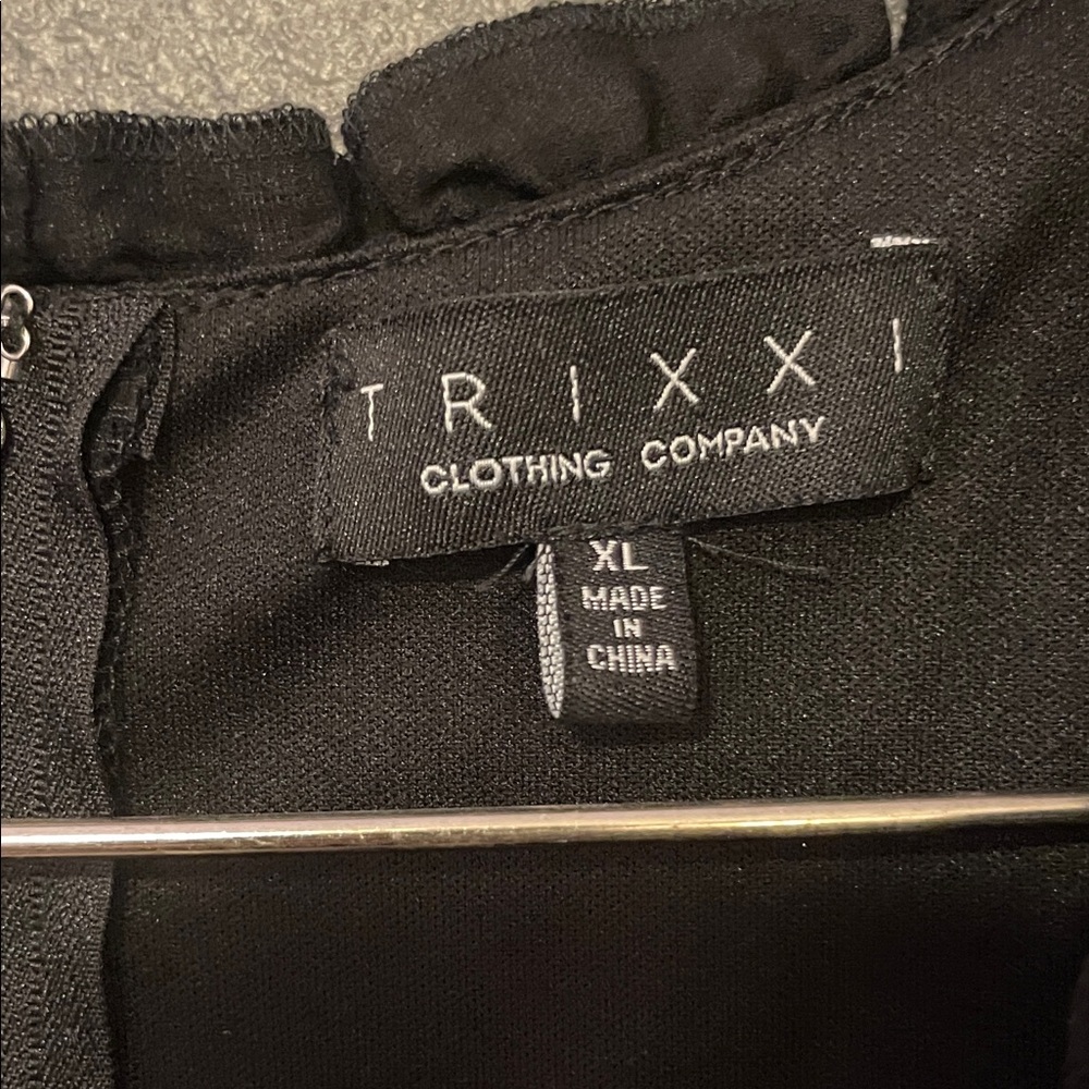Trixxi Black Mini Dress with Ruffle Details - Picture 3 of 9